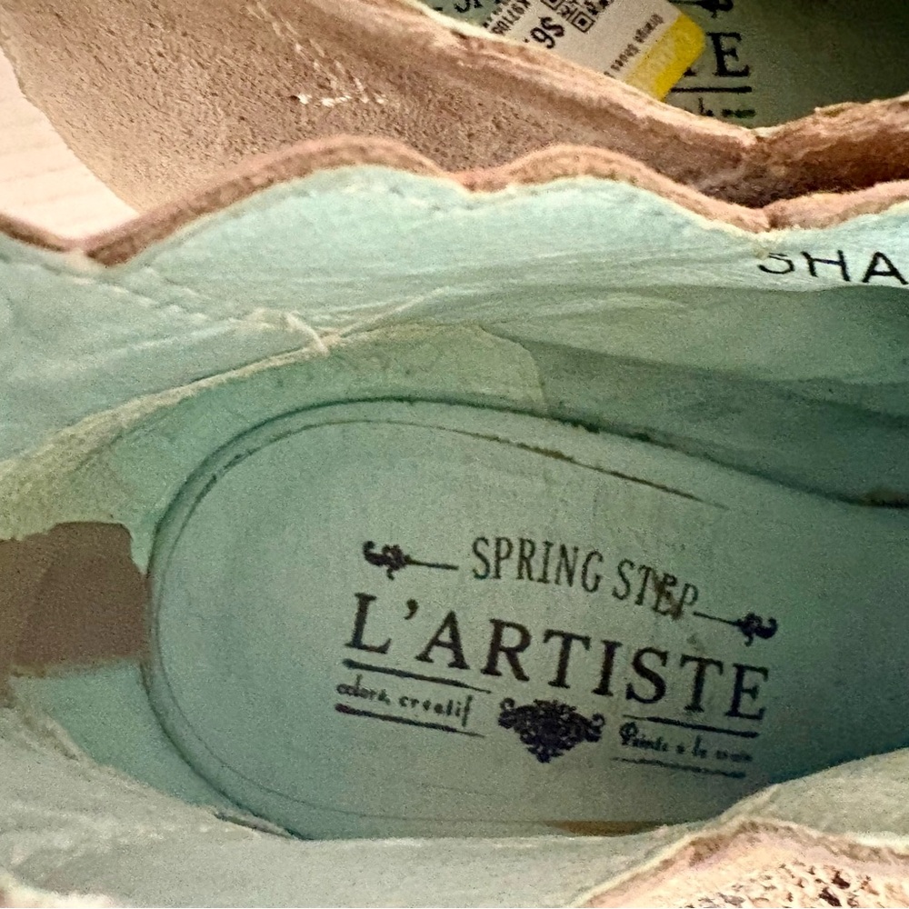 L' Artiste Spring Step Snake Print Low Suede Booties Women's 5.5 Peep Toe - Picture 6 of 12